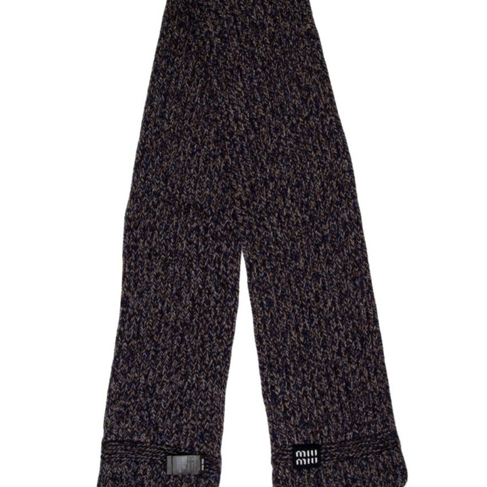 Miu Miu purple and Brown Knit Scarf